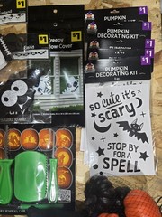 Bulk Halloween Decorations Set of 45 Pc , Pumpkin Carving KitParty Pack, Spiders