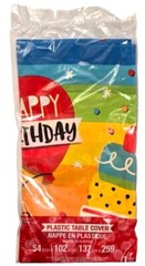 Hoppin’ Birthday Cake Plastic Tablecover All Over Print, 54″ X 102″ – New/Sealed