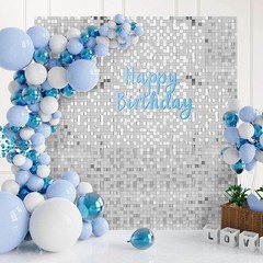 12Pcs Shimmer Wall Backdrop Sequin Panels Party Wedding Event Decor Multi-Color