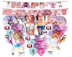 Party Supplies birthday decoration balloon topper banner roblox cupcake GIRL