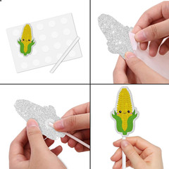 18Pcs Yellow Glitter Cute Corn Dessert Cupcake Topper Funny Vegetable Theme Deco