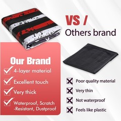 iEsstros 6ft Pool Table Cover Waterproof Leather Billiard Cover Outdoor Black