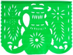 Large Plastic Papel Picado Banner – 15 Feet Long – Two Designs to Choose from
