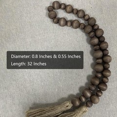 Handcrafted Farmhouse Wooden Decorative Beads Garland, Table Tray Boho Wood
