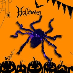 Halloween Largr Spider Light Up Haunted House Prop Outdoor Indoor Party Decor JQ