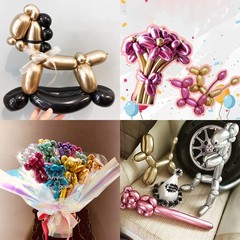 Balloons for Animal Making – 100PCS Long Twisting Balloons Kit with Pump, Eye…