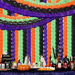 Black-Purple Orange Green Halloween Party-Decorations – 157Ft Four-Leaf Clover