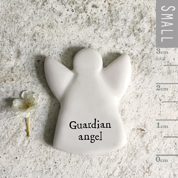 East of India Tiny Porcelain Angel Token | Keepsake Gift Friends Family