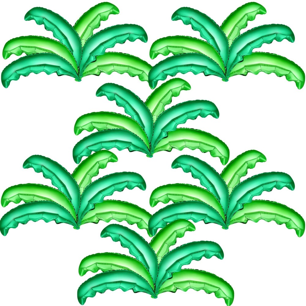 40 Pcs Palm Tree Leaves Balloons, Helium Foil Coconut Tree Leaves Balloons Gr…