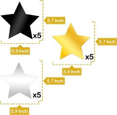 KatchOn, Black Gold and Silver Star Hanging Swirls- Pack of 30, No DIY | Star…