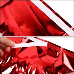 WILLBOND 6 Packs 10 Feet Foil Fringe Garland Metallic Tinsel Red