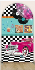 50’s Rock and Roll Arch Backdrop Kids Birthday Cover Party Photo Background