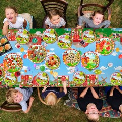 130pcs Barnyard Animals Party Supplies Set for 16 Guests – Farm Birthday Decor,