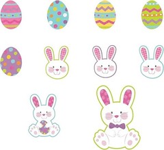 Hello Bunny Rabbit Animal Cute Easter Holiday Party Decoration Mini Cutouts
