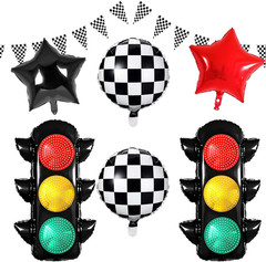 Race Car Birthday Party Decorations, Racing Balloon Set with Traffic Light Ballo