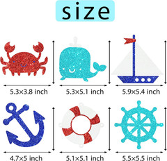 12Pcs Glitter Nautical Centerpiece Sticks Nautical Birthday Party Centerpiece De