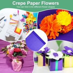 Dark Blue Crepe Paper Streamer Sheet Craft DIY Flower 3.3FTx20 Inch 10 PCS