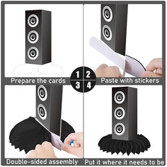 9 PCS 80s 90s Hip Hop Party Honeycomb Centerpieces Radio Boombox Decor