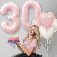 Pink 40 Balloon Number Pastel Pink 40th Birthday Party Decorations Number 40