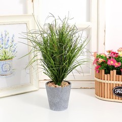 PRETYZOOM 12pcs Artificial Plants, 11.8» Plastic Onion Grass Shrubs, Green