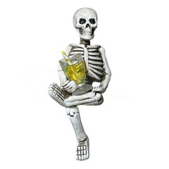 Skull Figurines Hanging Animal Statue,Pot Climbings Sculpture Outdoor Statues