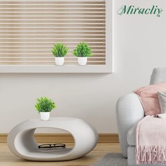Miracliy 4 Pack Mini Fake Plants Artificial Eucalyptus 7.1″H × 4.7″W, Green