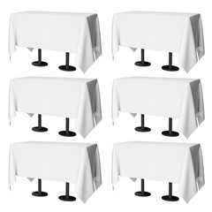 60×102 Table Cloth – 6 Pack Rectangular White Washable Stain and Wrinkle Resi…