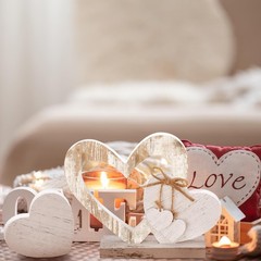 2 Pcs Vintage Rustic Wood Heart Decor White Farmhouse Love Ornaments Centerpi…