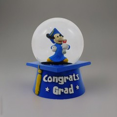 New Mickey Graduation Water Globe