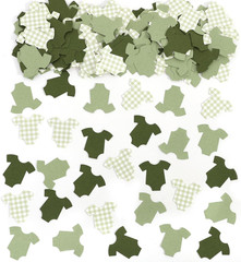 Green Bodysuit Confetti – Green Gingham Baby Shower Confetti,Baby Shower Decorat