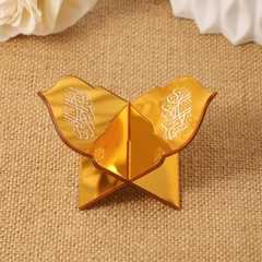 Gold Acrylic Stand Eid Mubarak Dessert Holder Ramadan Table Decor Islamic 5pcs