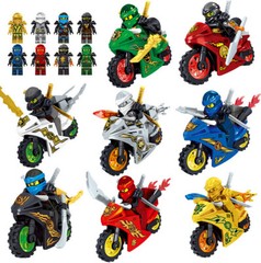 8 pieces Ninjas Character With Motorcycle Toy Theme Birthday Party Supplies