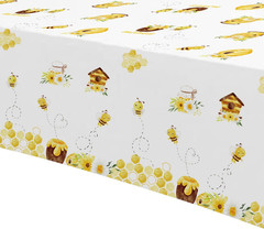 Bee Baby Shower Decorations Party Tablecloth, Disposable Bumble Theme Bee Day Bi