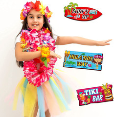 20 Pieces Luau Aloha Party Welcome Sign, Tropical Hawaiian Summer Themed Party D