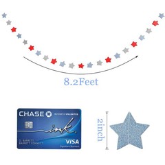6 Pack Patriotic Star Streamers Garland Red White Blue Bunting Banner Paper H…