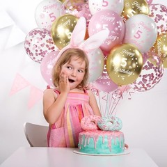 th Birthday Balloons – 16pcs & Gold, Happyth Birthday Confetti Balloons 7 Pink