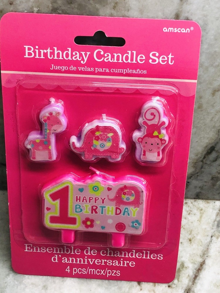 Ship N 24 Hours. New-Birthday Candle Set: Happy Birthday. 4 Pc.
