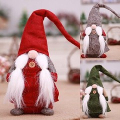 3PCS Christmas Santa Faceless Doll Plush Ornament Xmas Home Party Décor Kids Toy