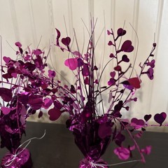 Valentine’s Day – Love – Purple – Shiny Hearts Party Decor Balloon Weights 12”