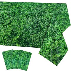 PHOGARY Grass Tablecloth, 3pcs Disposable Plastic Green Table Cover 54 x 108 …