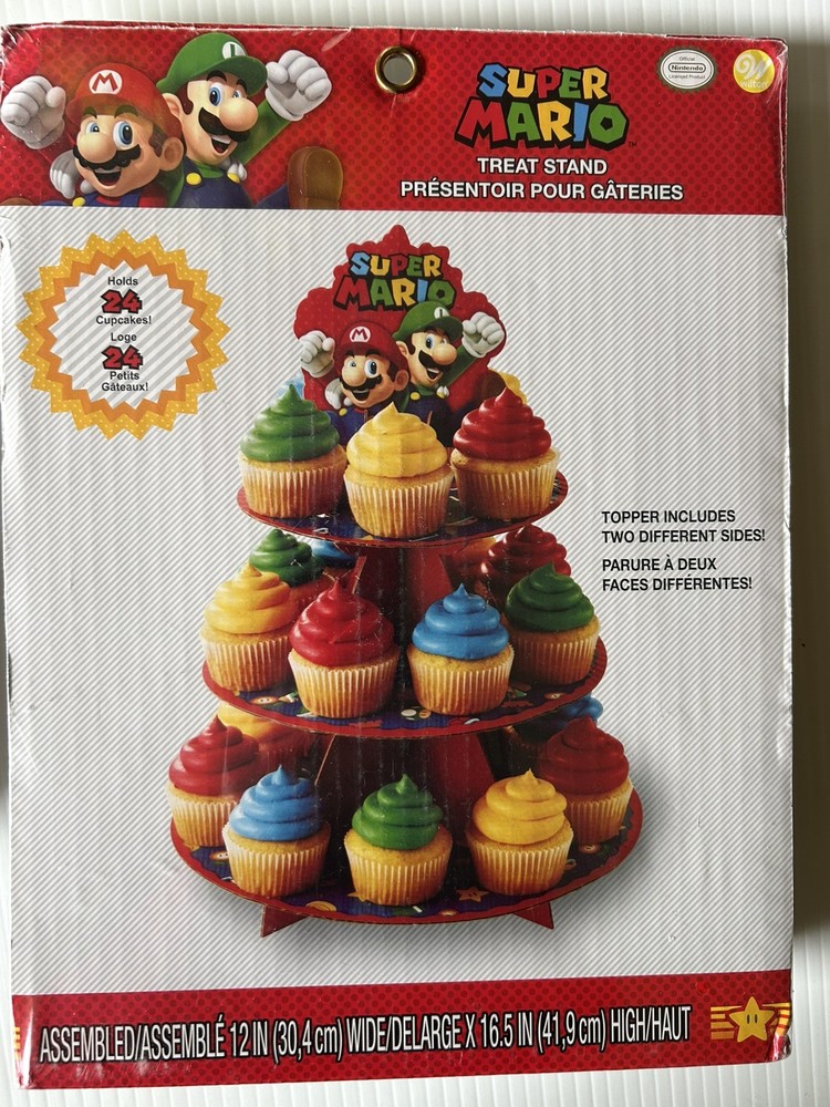 Super Mario Cupcake Holder 24 Count New Unopened, Treat Stand, Kids Party Supply