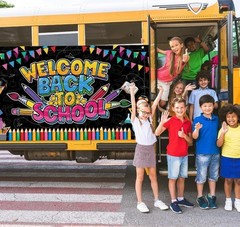 Welcome Back to School Banner, Multicolored, 72 X 43 Inch, Back to School Decora