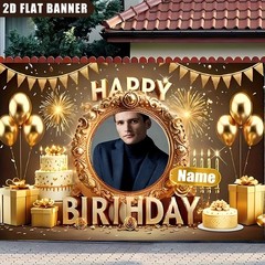 1pc 2D Fireworks Theme Personalized Birthday Custom Banner Party Decor Tapestry❀