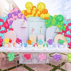 120 Assorted Color Balloons 12 Inches 12 Kinds of Rainbow Party Latex Balloons,