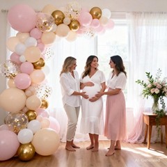Balloon Arch Kit, 139 Pcs Pink, White, Gold Confetti for Birthday Party Decor