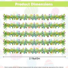 5 Pcs Easter Tinsel Garland,33 Feet Colorful Egg Tinsel Twist Garland Metalli…