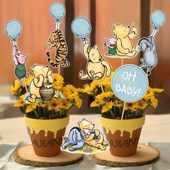 16Pcs Classic Winnie Centerpieces for Baby Shower Decorations Boys Oh Baby Ta…