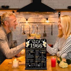 60th Birthday Decorations Gift for Women Men, Black Gold Back in 1966 Poster …