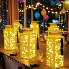 6 Pcs Graduation Table Centerpieces Boxes Class of 2026 Graduation Paper Lantern