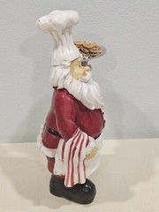 Chef Santa Claus Decor Tabletop Christmas Decorations 8.5 In Chef Hat & Cookies